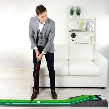 Toy Time Putting Green Portable Practice Mat with Gravity Fed Golf Ball Return | Indoor and Outdoor Use 628659VPG